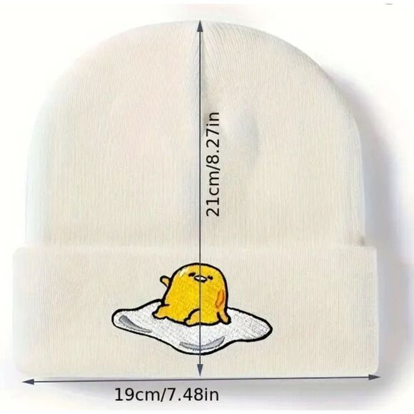 Copied -  New!  Gudetama The Lazy Egg Beanie Stocking Cap Hat Baby Pink - Picture 2 of 2